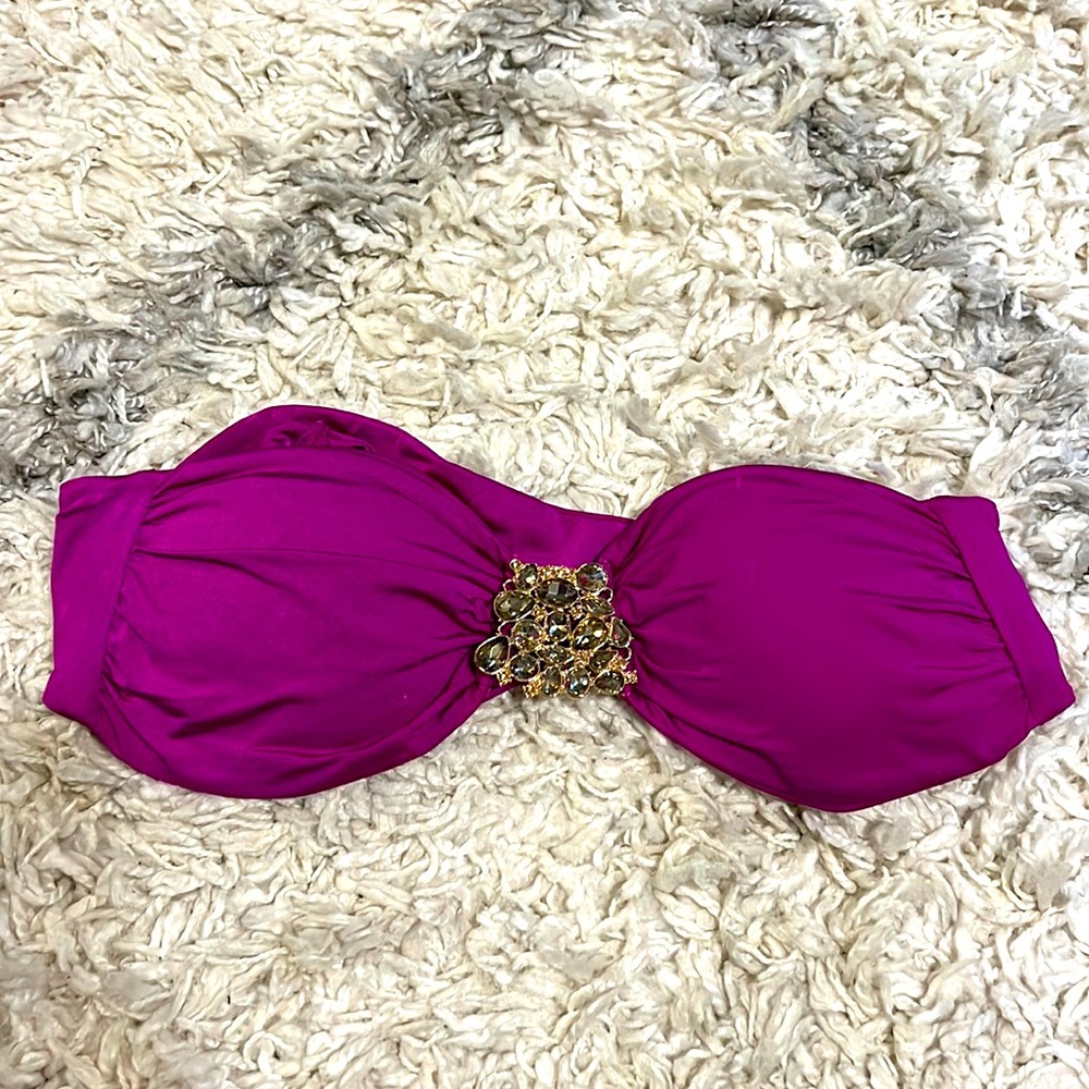 Beach bunny embellished bandeau bikini top